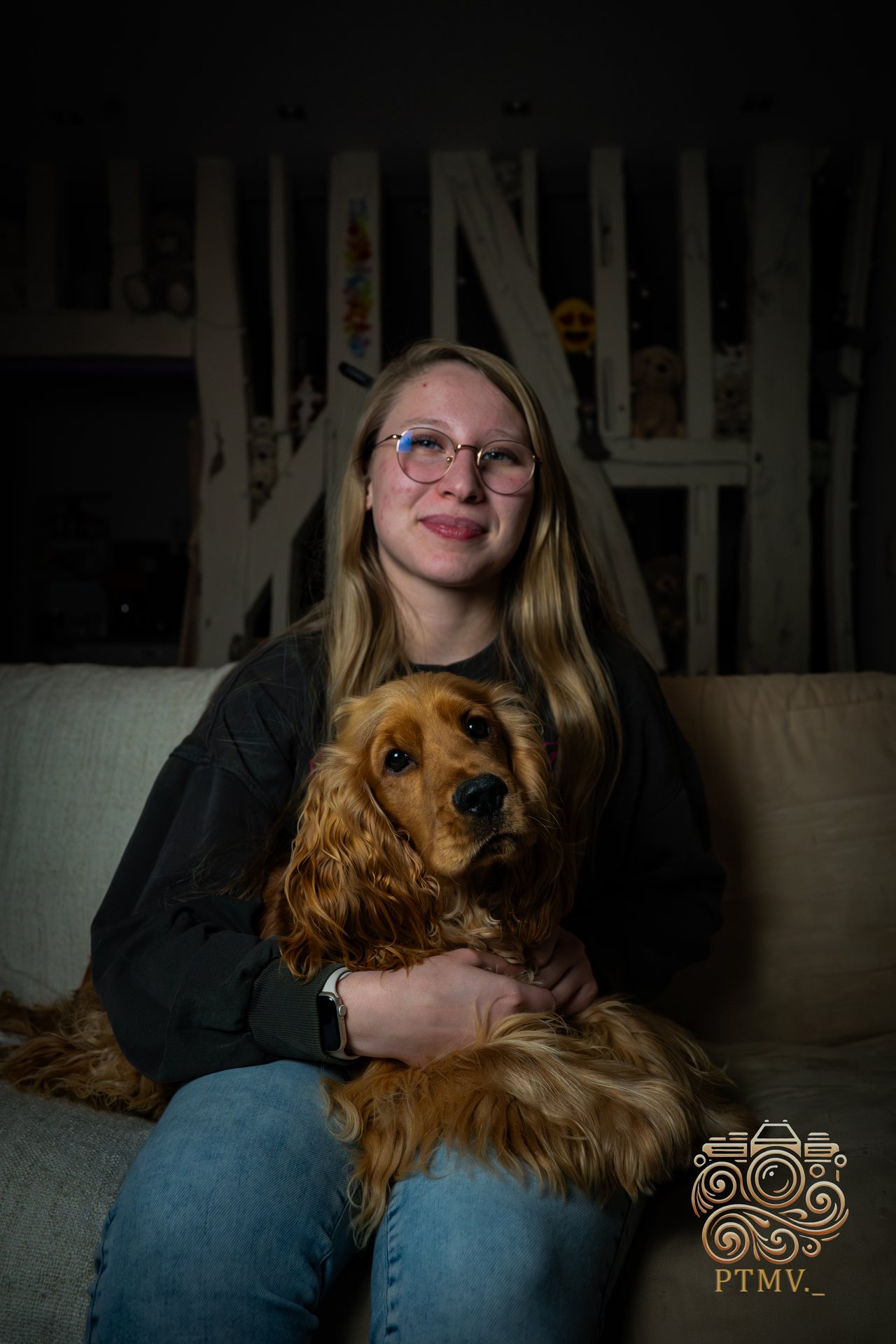Portrait de Juliette avec un chien